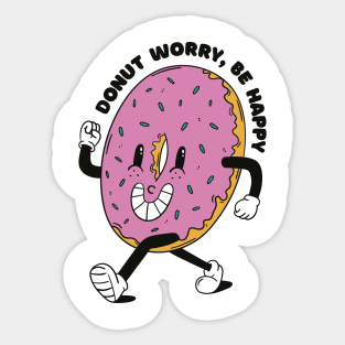 Donut Worry Be Happy Sticker